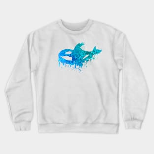 Blue Floral Orca Crewneck Sweatshirt